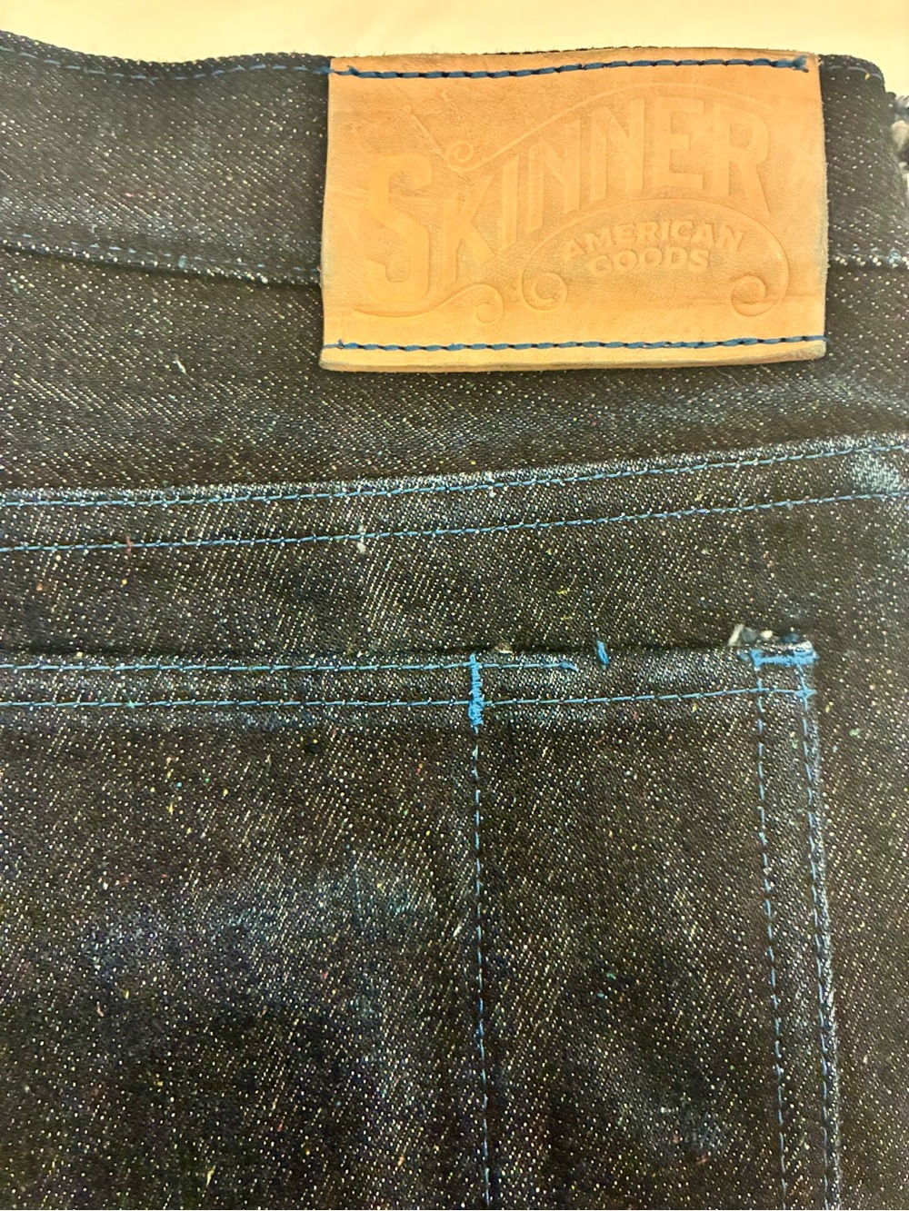 SKINNER American Goods Selvedge Denim with Blue Stitching 22 oz
